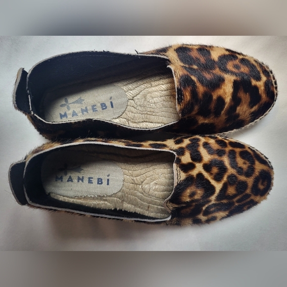 Manebi Accra Espadrille Flats Pony Leopard Size 6.5 Women's Slip On Shoe - Picture 6 of 10